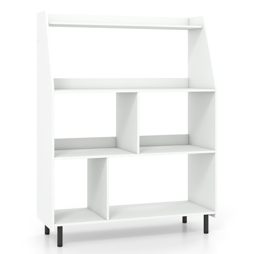 4-Tier Open Bookcase with Anti-Tipping Kits - White