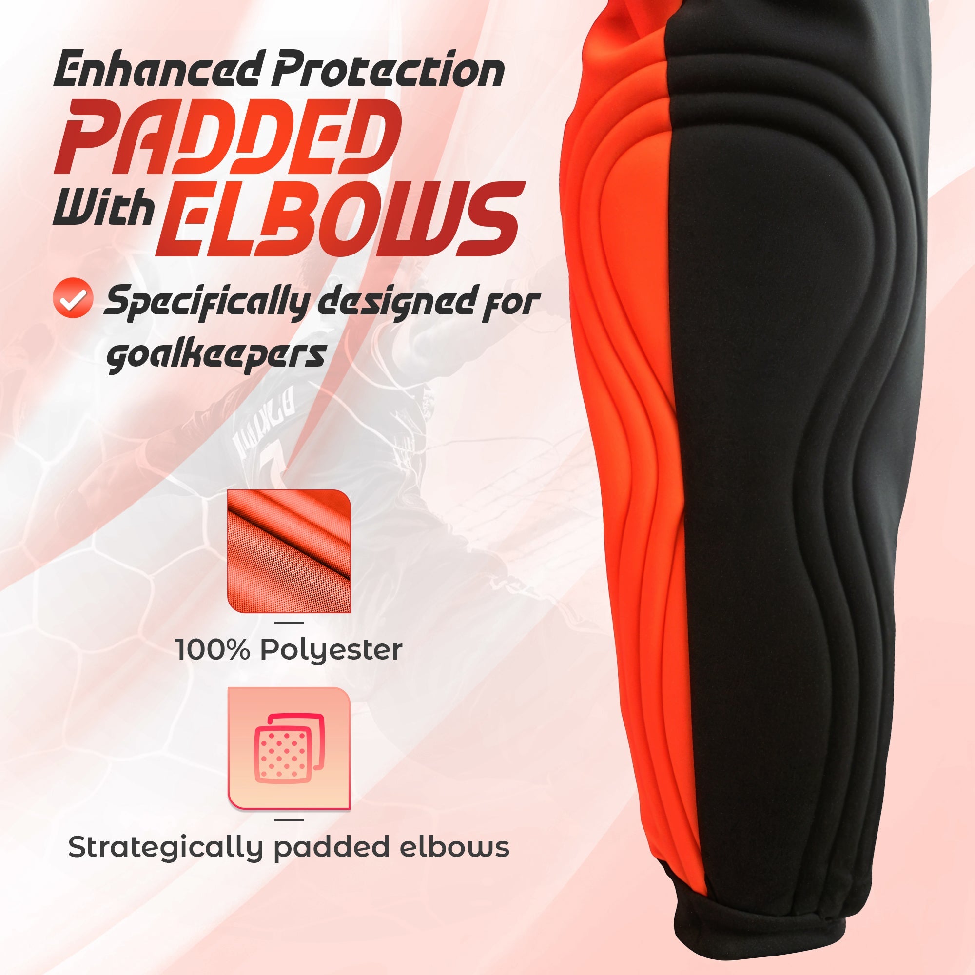 Vallejo Goalkeeper Jersey with Padded Elbows – Orange/Black