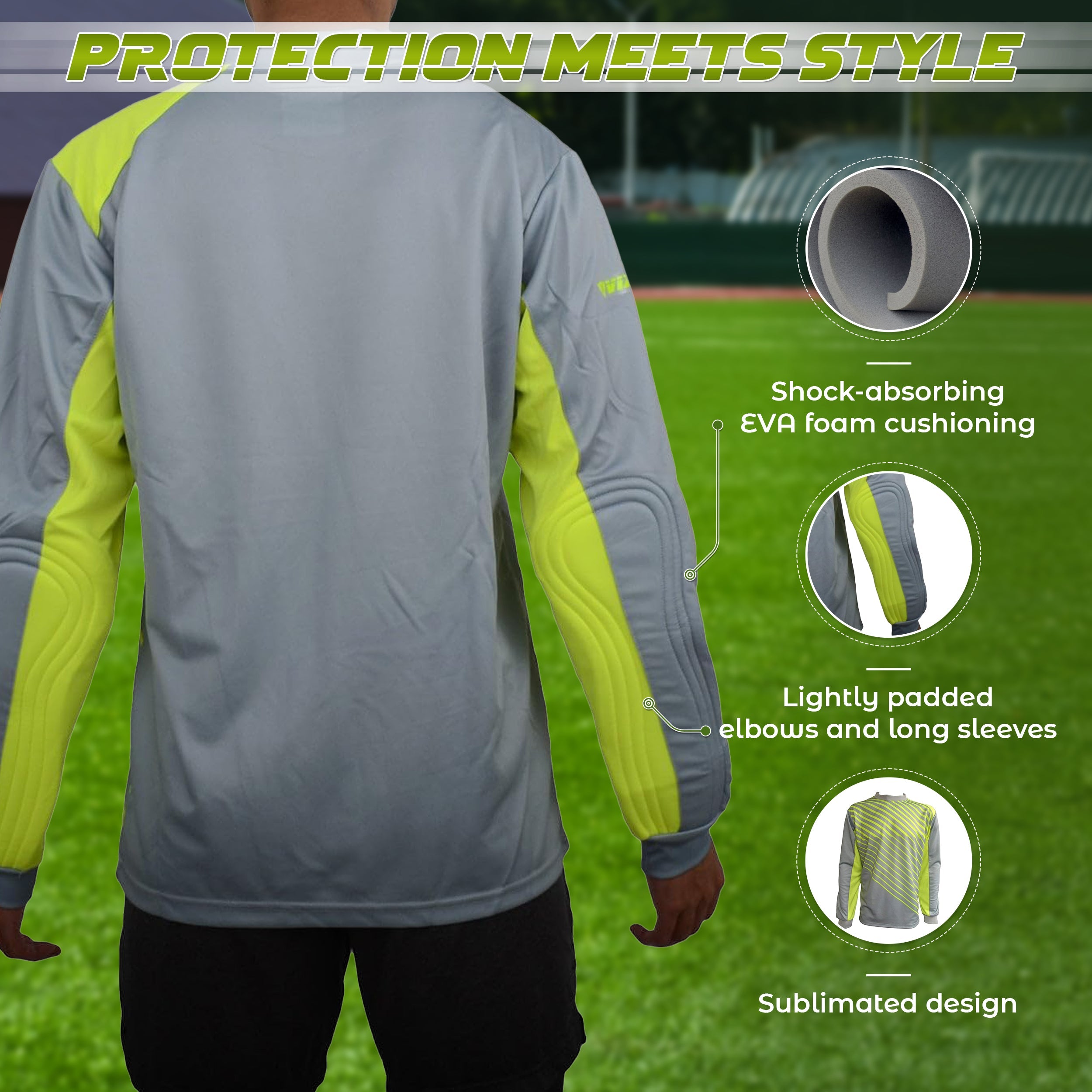 Arroyo Padded Goalkeeper Jersey – Grey/Yellow