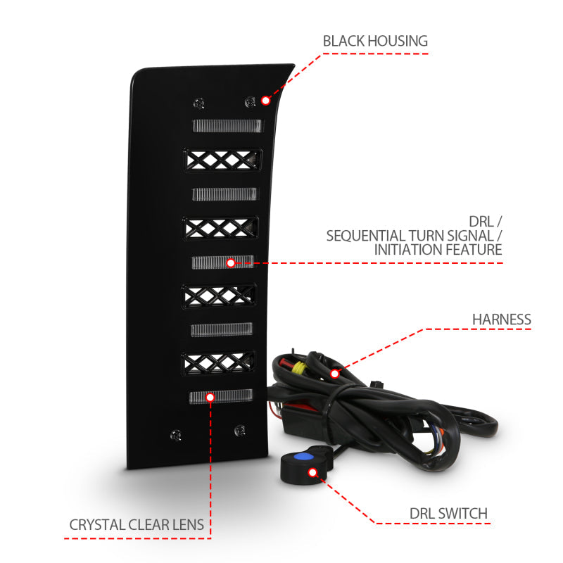 ANZO 22-24 Toyota Tundra (w/Factory LED Refl. & OE Bumper) Z-Series Full LED DRL Vent Lights - Pair 511089X