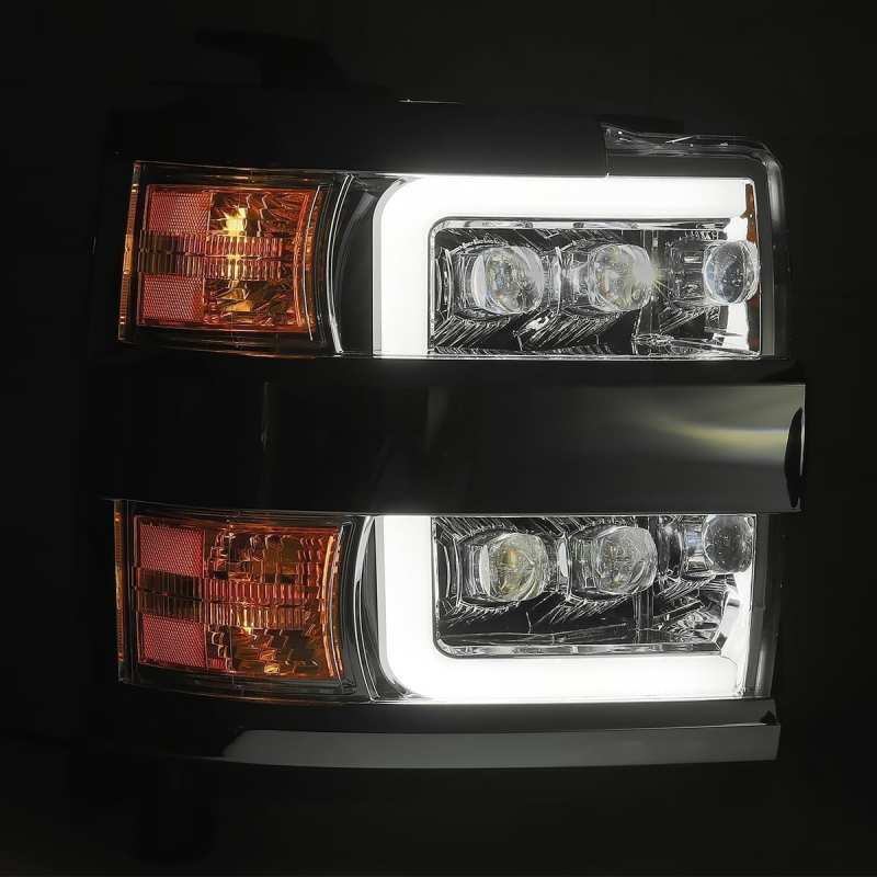 AlphaRex 15-18 Chevy 2500HD NOVA LED Proj Headlight Plank Style Jet Blk w/Activ Light/Seq Signal/DRL 880229 *Discontinued