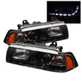 SPYDER BMW E36 3-Series 92-98 2DR Projector Headlights 1PC DRL Blk PRO-YD-BMWE36-2D-DRL-BK 5008749