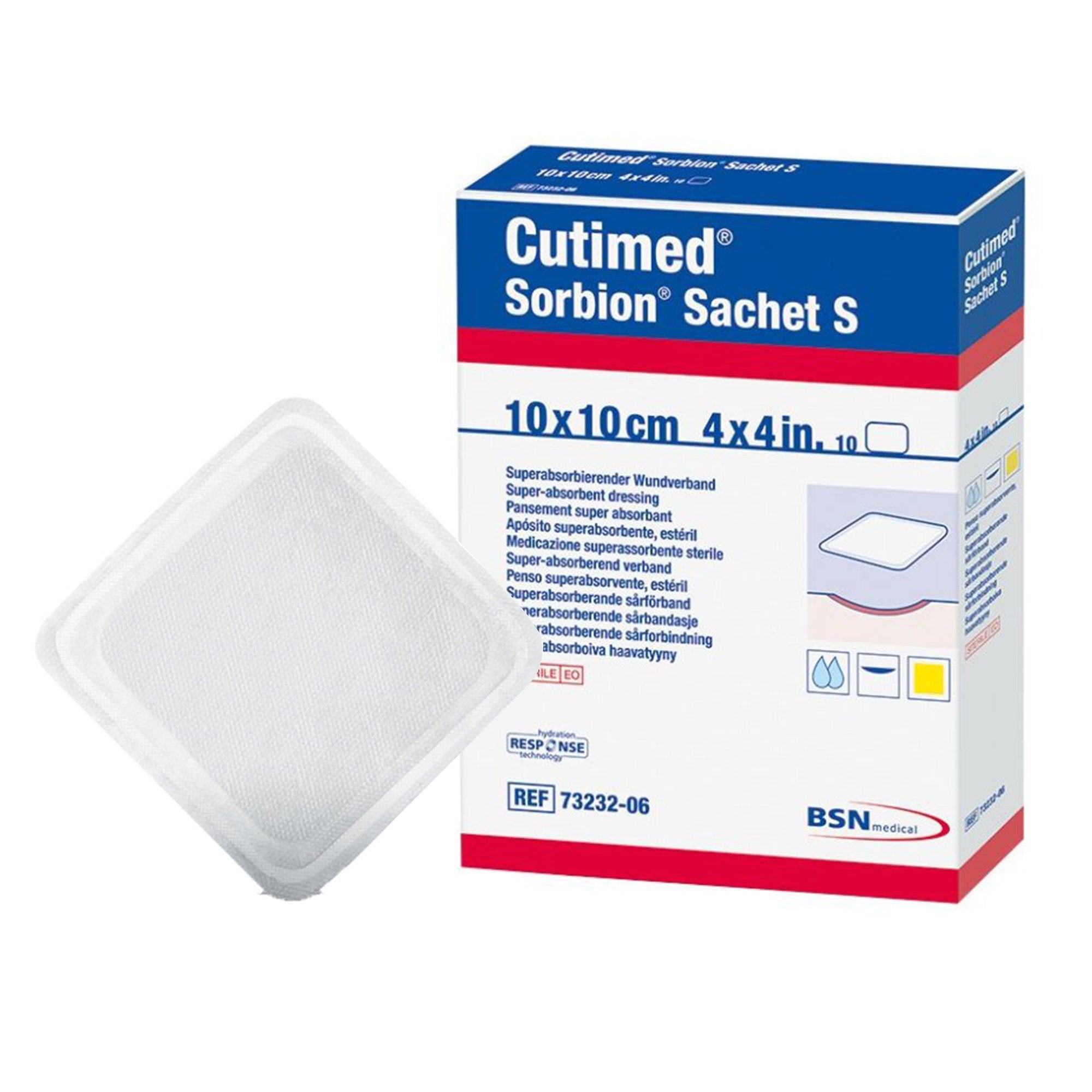 Cutimed® Sorbion® Sachet S Gelling Fiber Wound Dressing, 4 x 4 Inch 7323206
