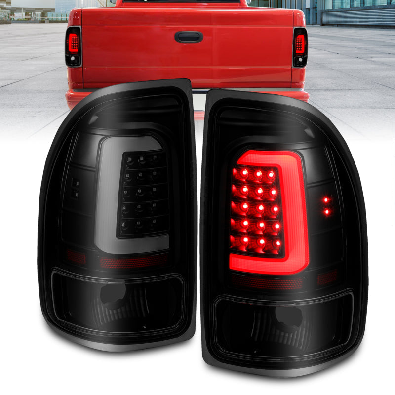 ANZO 1997-2004 Dodge Dakota LED Taillights Black Housing Smoke Lens Pair 311348