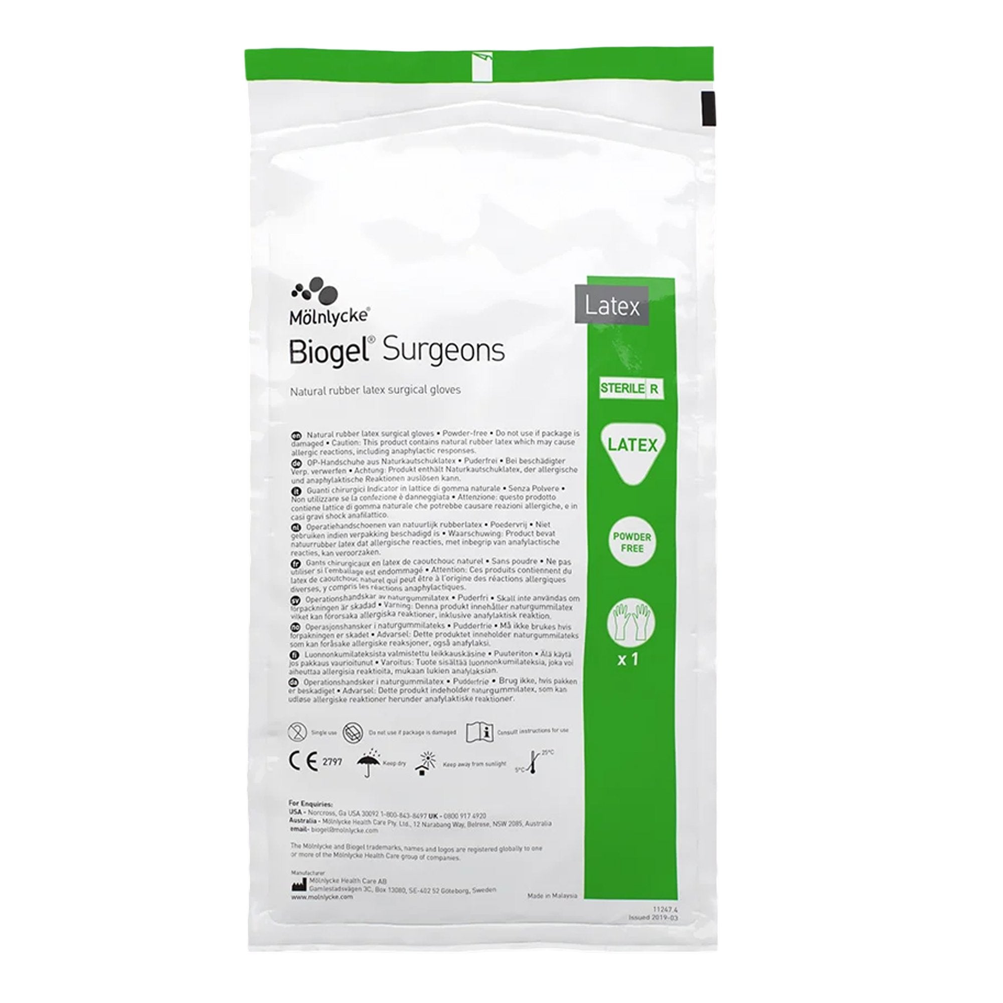 Biogel® Surgeons Latex Surgical Glove, Size 8.5, Straw Color 30485