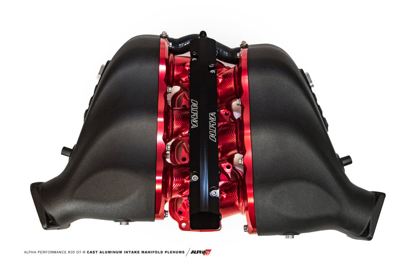 AMS Performance 2009+ Nissan GT-R R35 Alpha Carbon/Billet Intake Manifold w/Secondary Fuel Rail ALP.07.08.0101-2