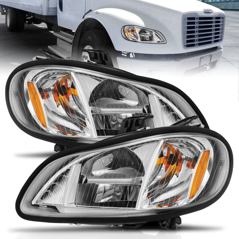 ANZO 2002-2014 Freightliner M2 LED Crystal Headlights Chrome Housing w/ Clear Lens (Pair) 131031