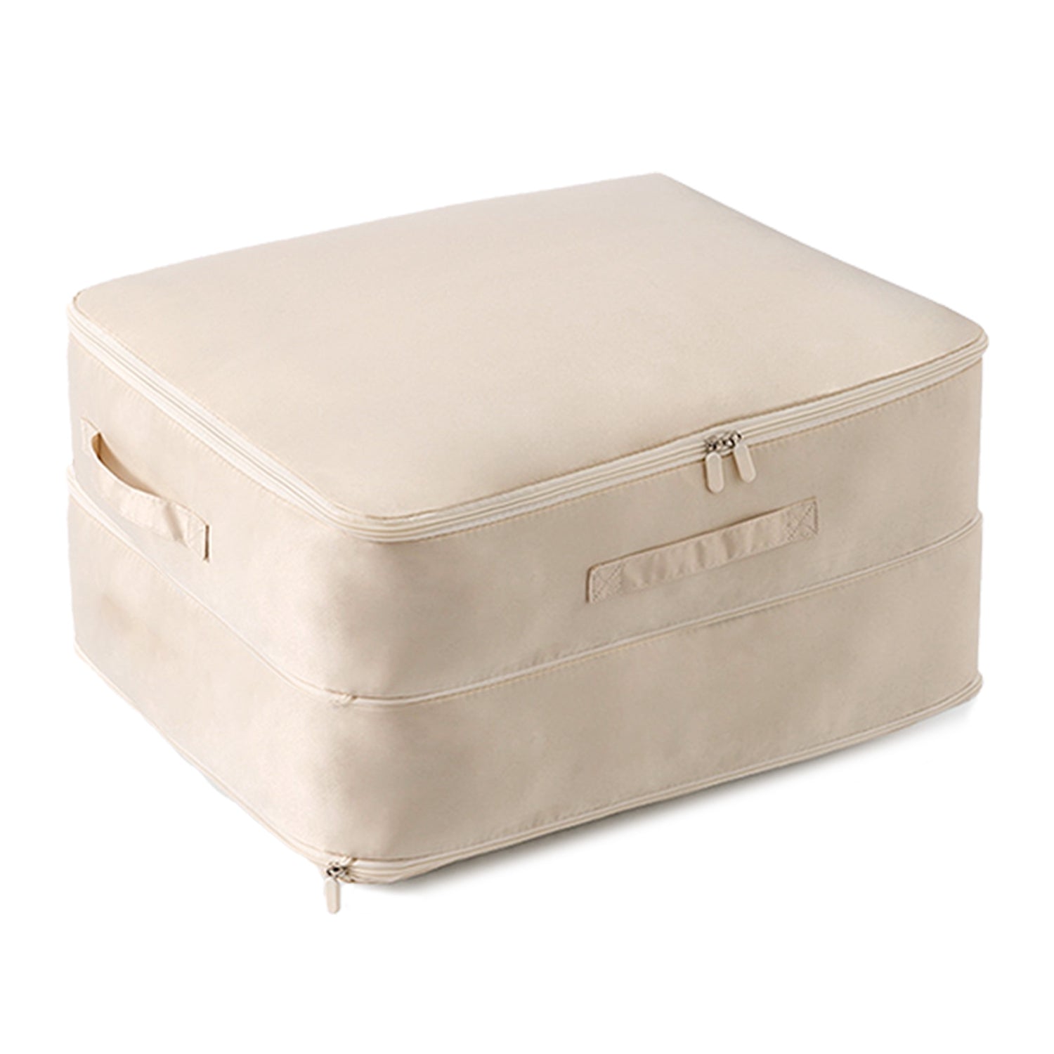 Large Foldable Storage Bag For Comforter Quilt Blanket Clothes Pillows Beddings Self Compression Organizer For Duvet Closet Storage Containers With Du