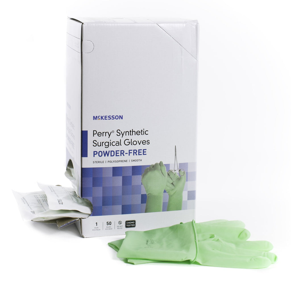 McKesson Perry® Performance Plus Polyisoprene Surgical Glove, Size 7, Green 20-2070N