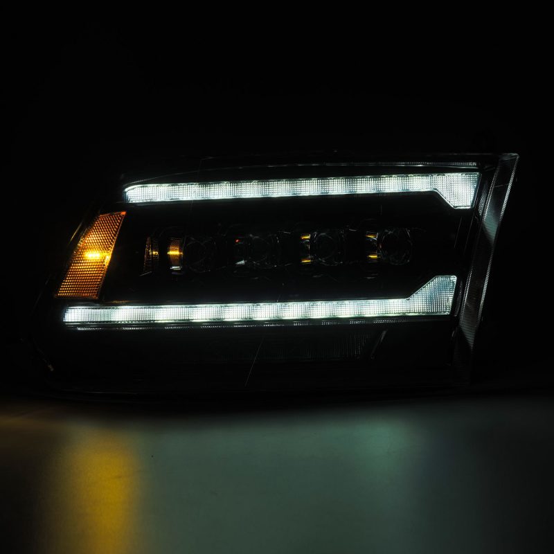 AlphaRex 09-18 Ram 2500 NOVA LED Proj Headlights Plank Style Alpha Blk w/Activ Light/Seq Signal/DRL 880557 *Discontinued