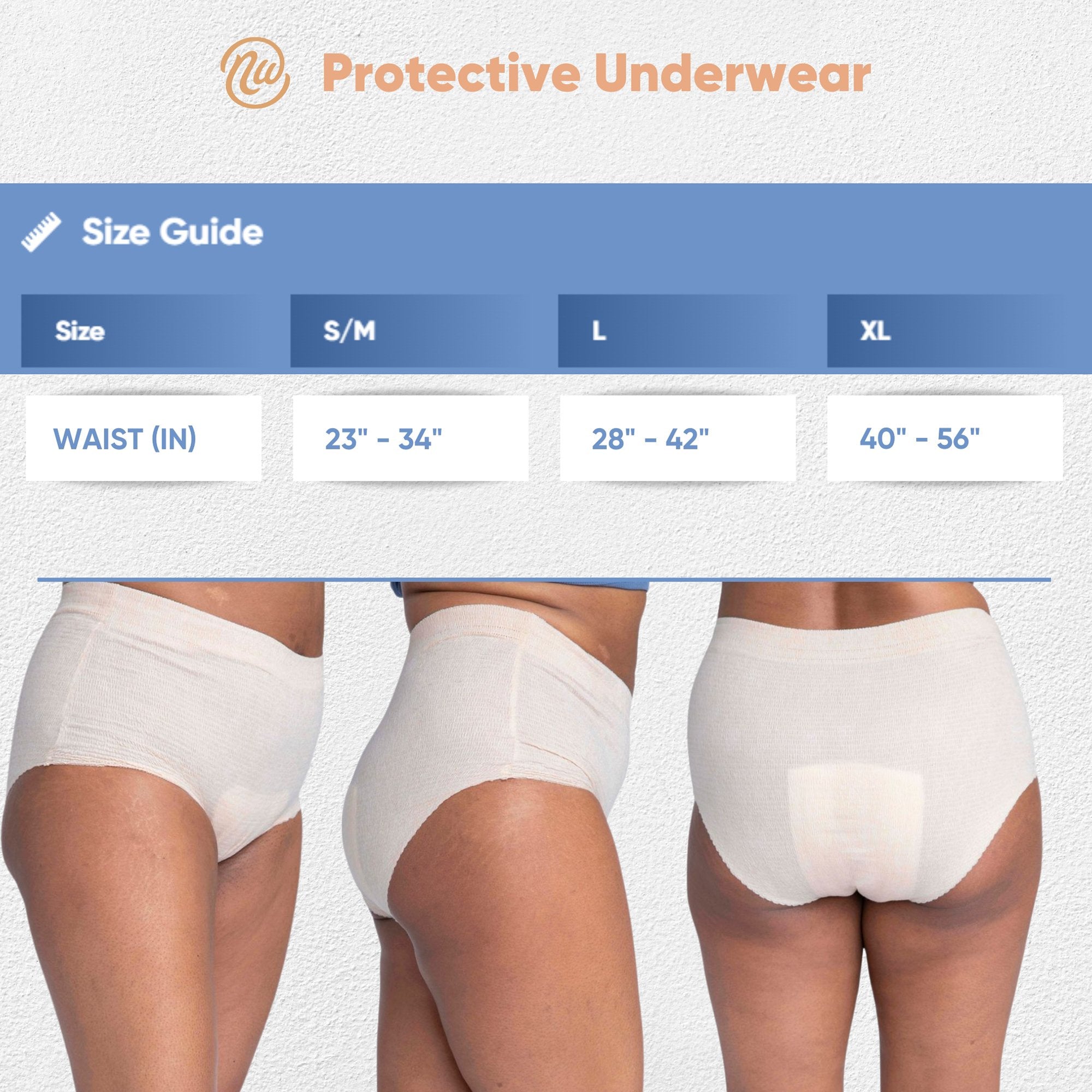 Nexwear Women's Pull-On Absorbent Underwear, Large, Tan 199