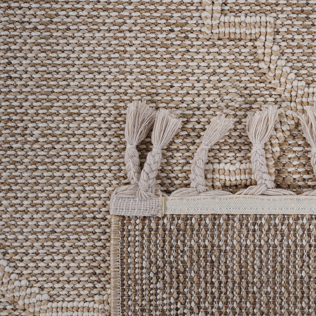 NAAR Guros Collection 2X8 Cream / Trellis Indoor / Outdoor Runner Rug