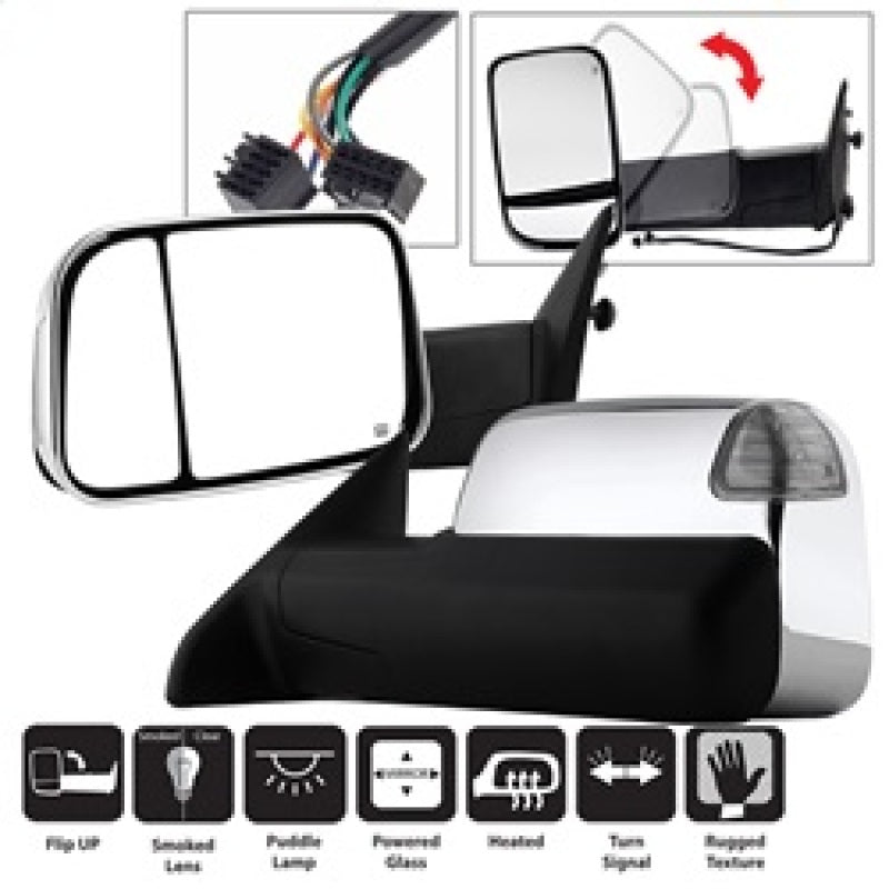SPYDER Xtune Dodge Ram 1500 09-12 L&R Manual Extendable Power Heated Adjust Mirror MIR-DRAM10-PW-SET 9935787