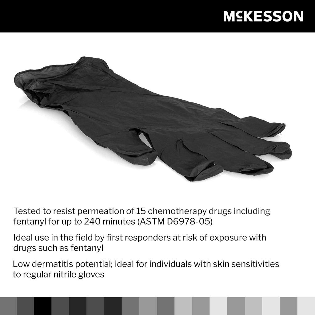 McKesson Confiderm® LDC Nitrile Exam Glove, Large, Black 14-6N56C
