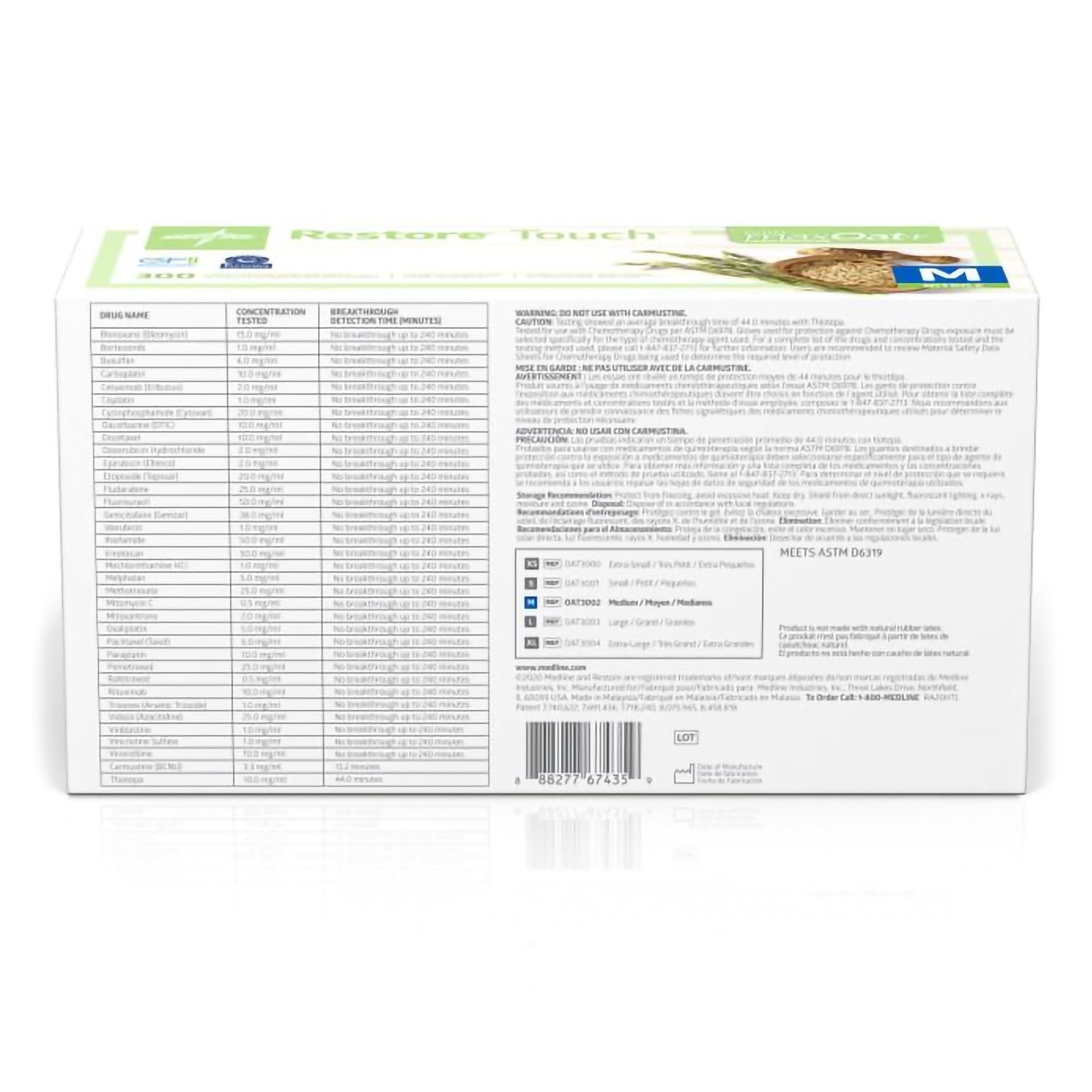 Restore® Touch Nitrile Exam Glove, Green, Medium OAT3002