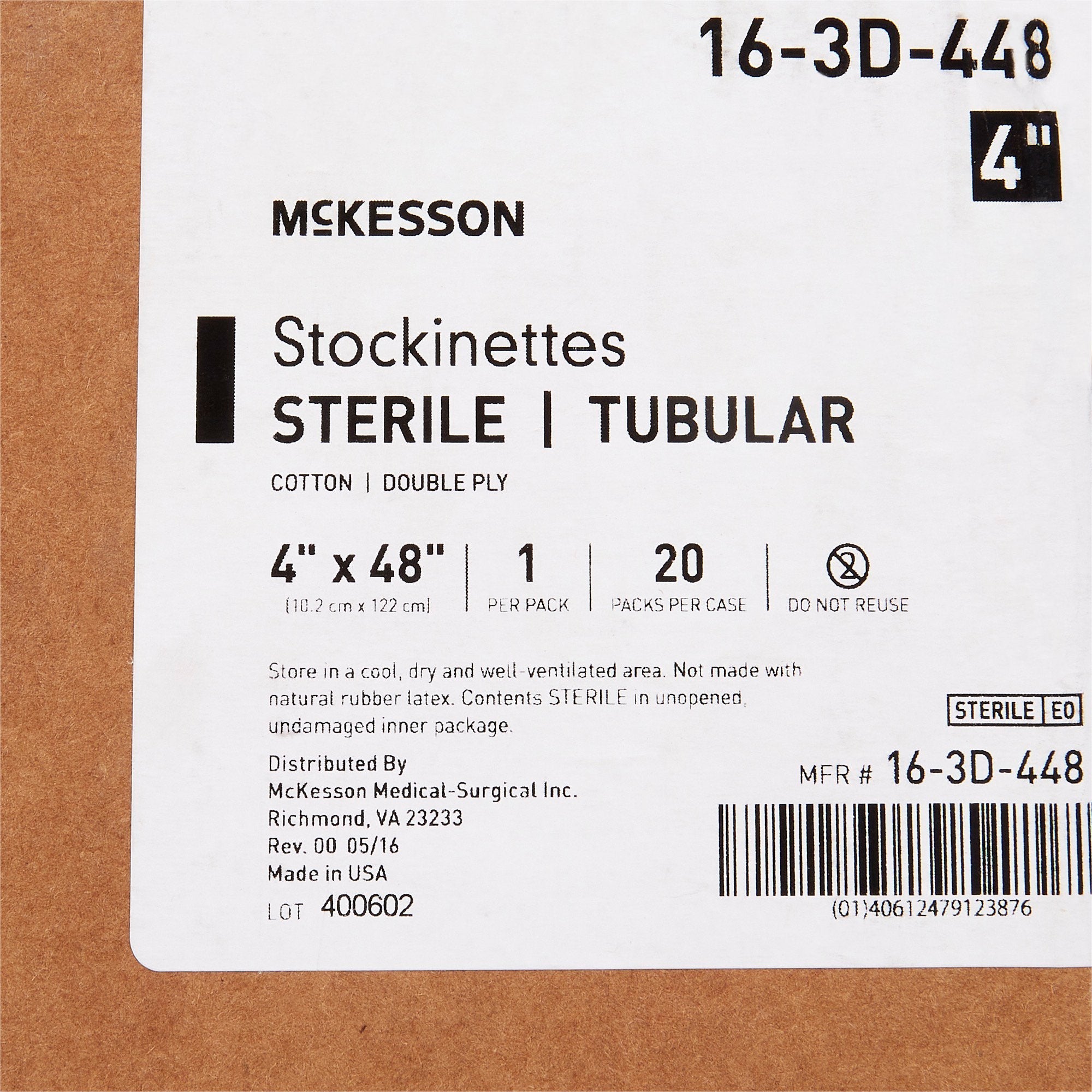 McKesson Beige Cotton Tubular Stockinette, 4 x 48 Inch 16-3D-448