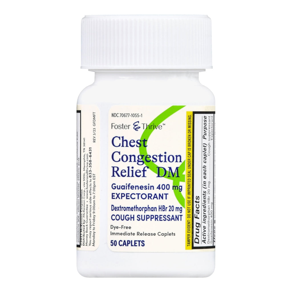 Thrive & Foster™ Chest Congestion Relief DM Guaifenesin Dextromethorphan Caplets 70677105501
