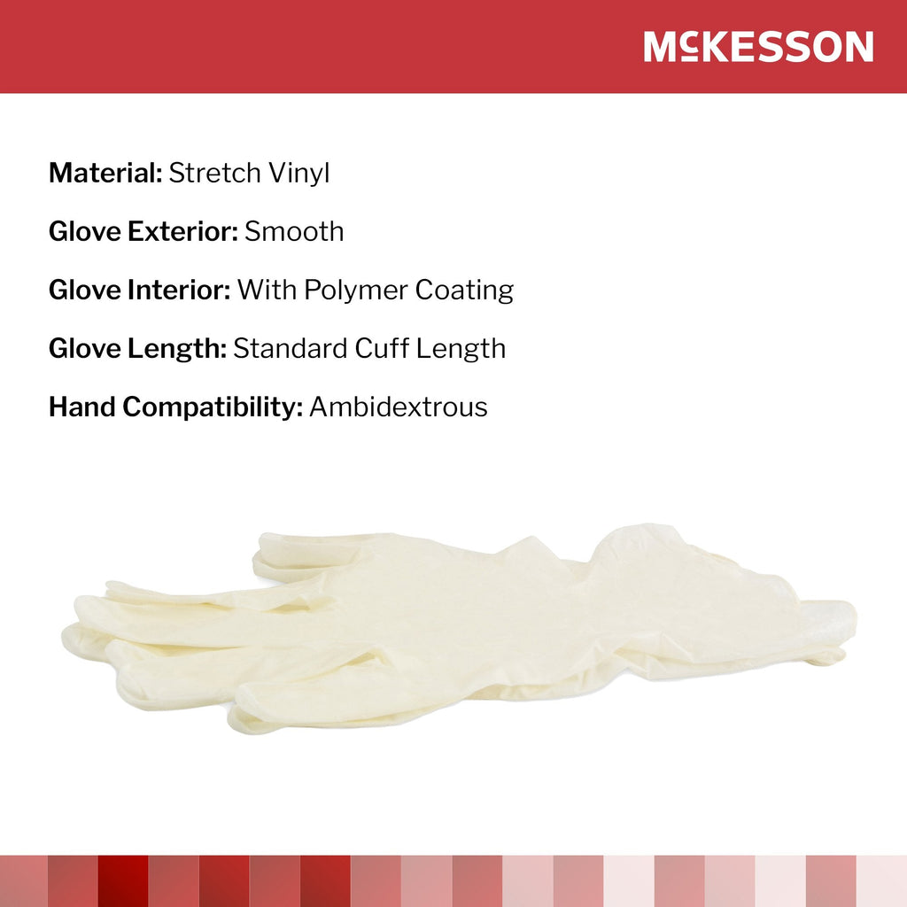 McKesson Stretch Vinyl Exam Glove, Large, Ivory 14-818