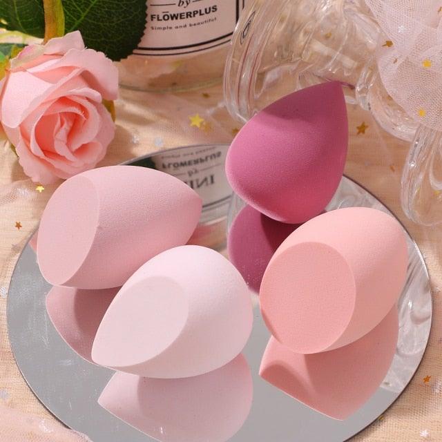 4/pcs New Womens Beauty Egg Set Makeup Puff Set Colorful Cushion Cosmestic Sponge Egg Tool Wet and Dry Use Colorful Soft Design - PhishStones Products