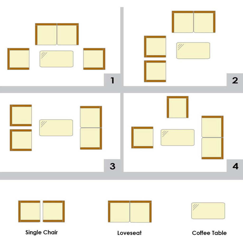 Alora 4-Piece Outdoor Rattan Patio Furniture Set With Cushions & Coffee Table (SAK75463)