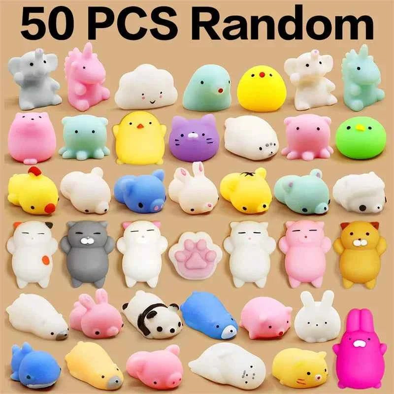 50 - 5PCS Mochi Squishies Kawaii Anima Squishy Toys For Kids Antistress Ball Squeeze Party Favors Stress Relief Toys For Birthday - PhishStones Products