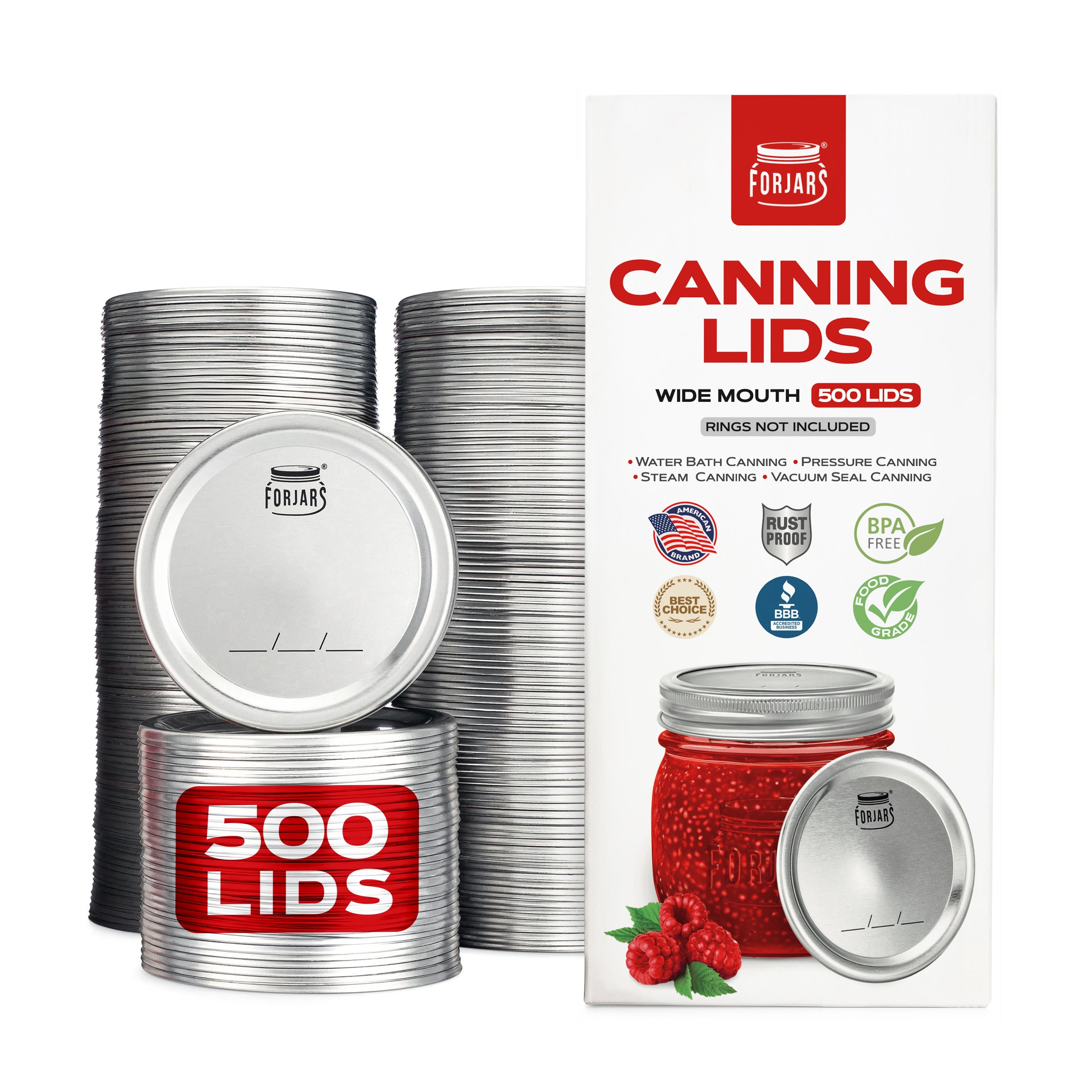 500 Wide Mouth Canning Lids - PhishStones Products