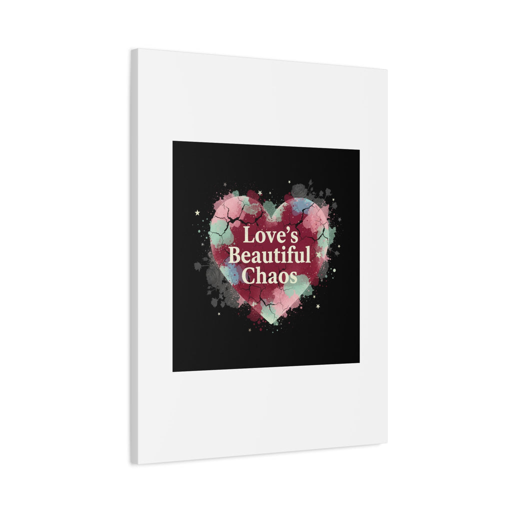 Love's Beautiful Chaos Canvas Print | Soft Grunge Hearts, Distressed Heart Art