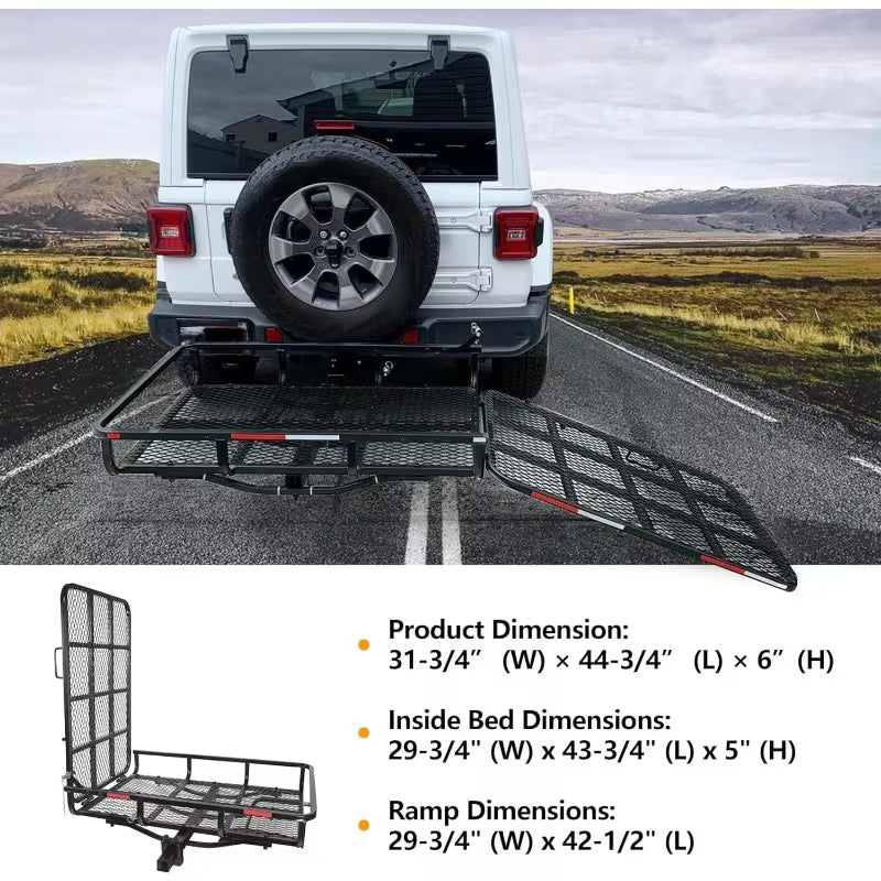 500 lbs Hitch Mount Wheelchair Carrier with Ramp Mobility Scooter