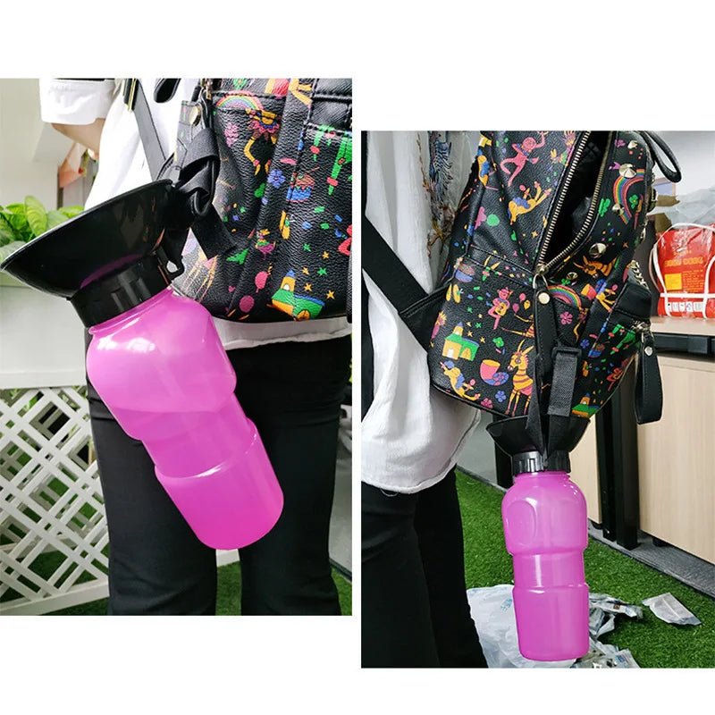 500ml Outdoor Portable Pet Water Bottle – Leakproof Dog & Cat Travel Cup with Drinking Bowl Feeder - PhishStones Products