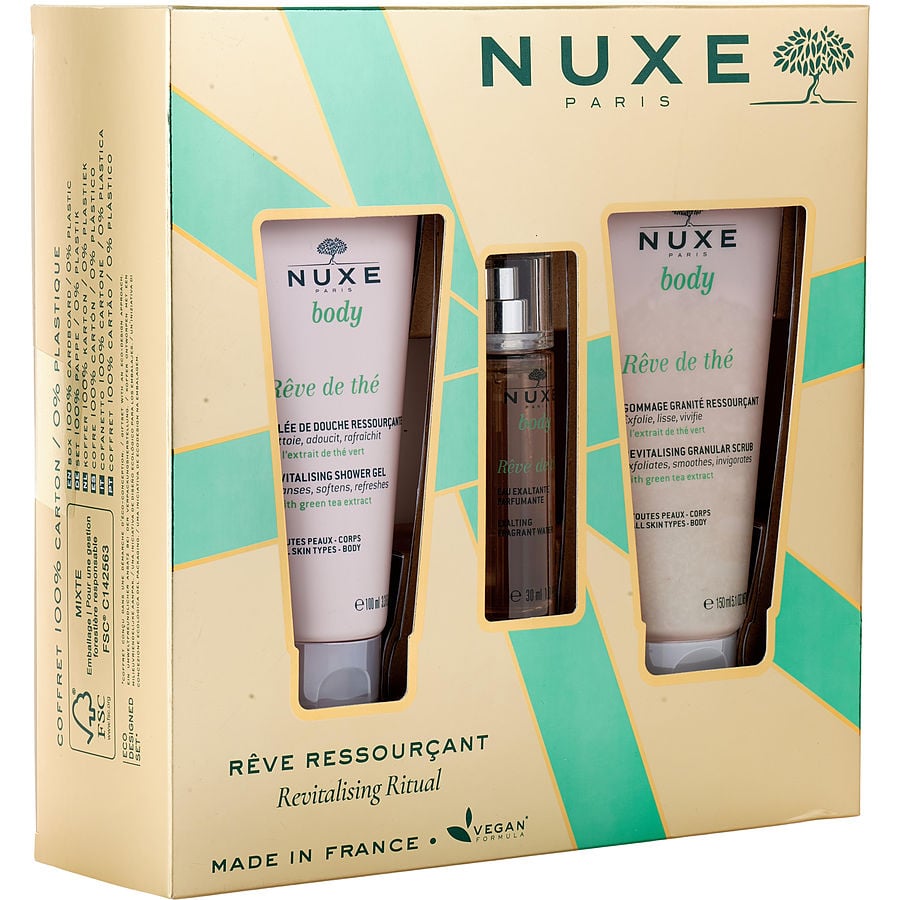 Revitalizing Ritua Set: Reve De The Exalting Perfumed Water 30ml + Rêve De The Revitalizing Shower Gel 100 Ml + Reve De The Exfoliating Granules Revitalizing 150ml --3pcs