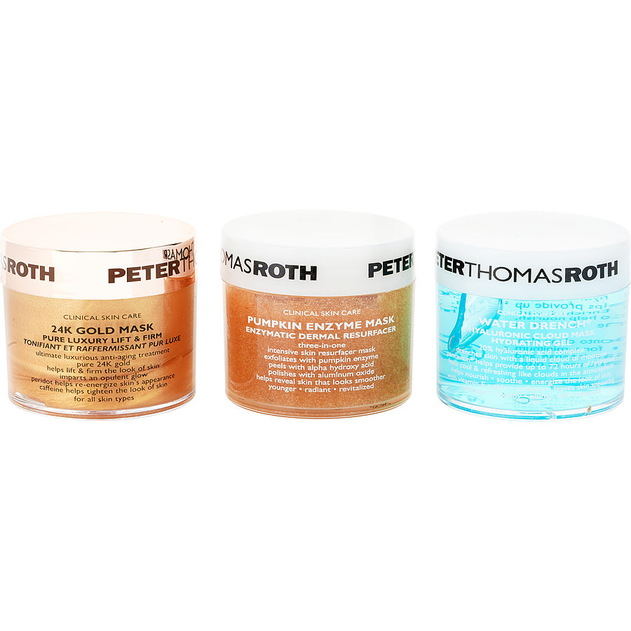 Mask Blast-off 3-piece Kit: Pumpkin Enzyme Mask + 24k Gold Mask + Water Drench Could Mask --3x50ml/1.7oz