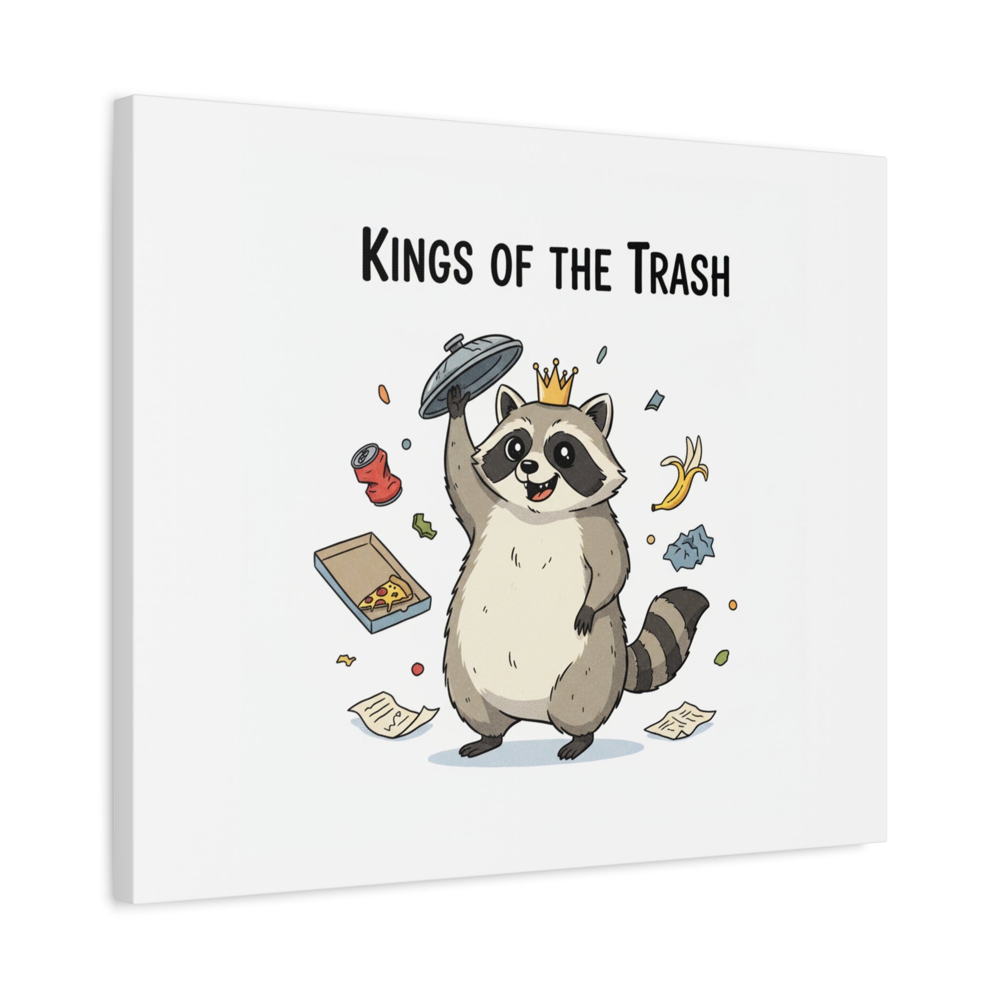Kings of the Trash Canvas, Raccoon Doodle | Trash Panda, Goofy Critter Art