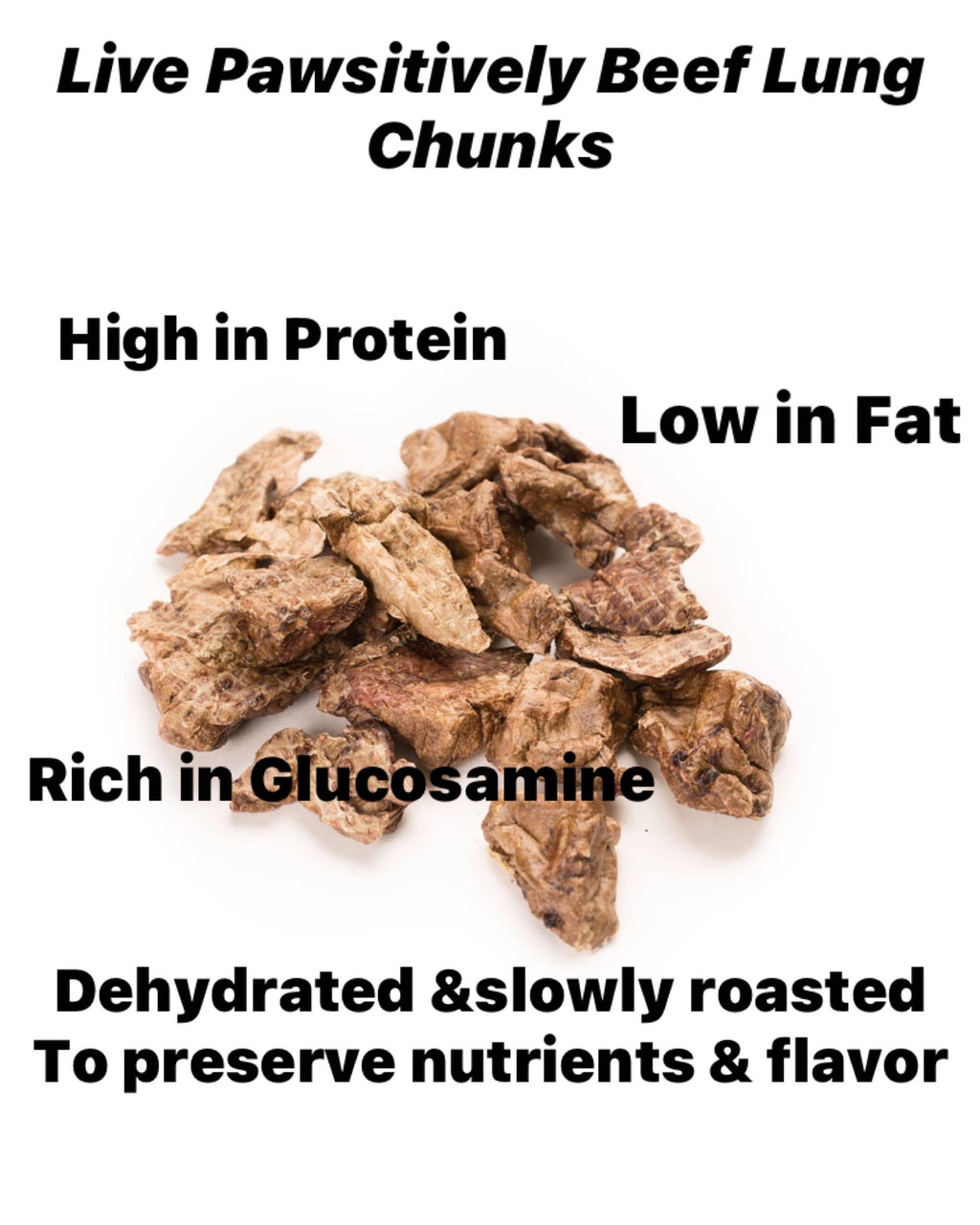 🐄❤️ Freeze-Dried Beef Lung Chunks for Dogs – Single-Ingredient High-Protein Treat