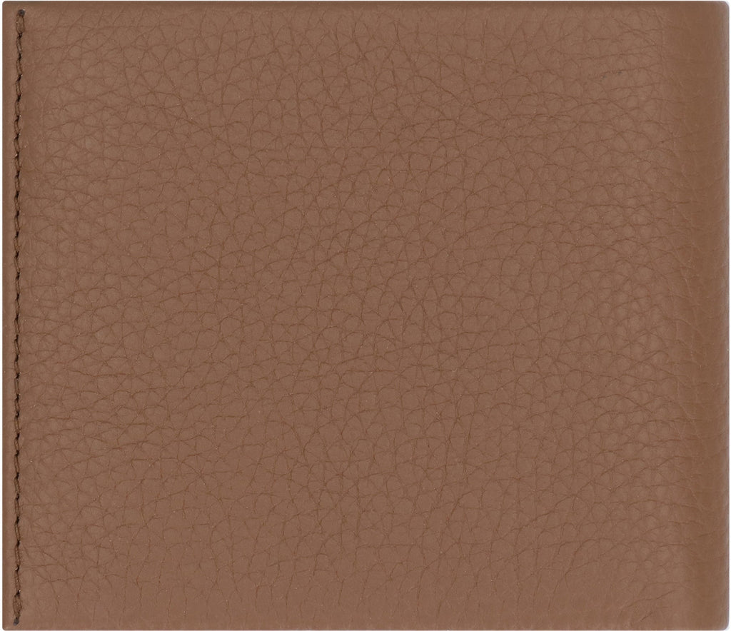 BOSS Grainy Leather Mini Wallet with Card Slots