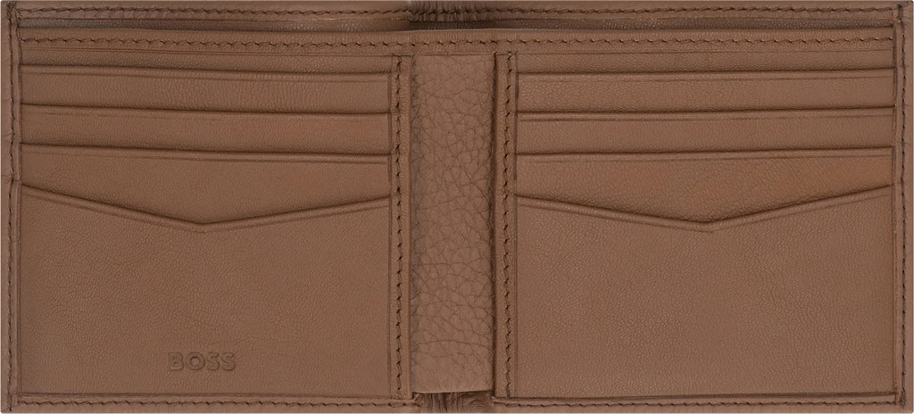 BOSS Grainy Leather Mini Wallet with Card Slots