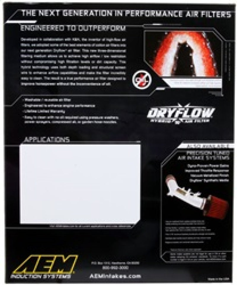 AEM Induction AEM 07-10 Toyota Tundra/Sequoia/Land Cruiser DryFlow Air Filter 28-20387