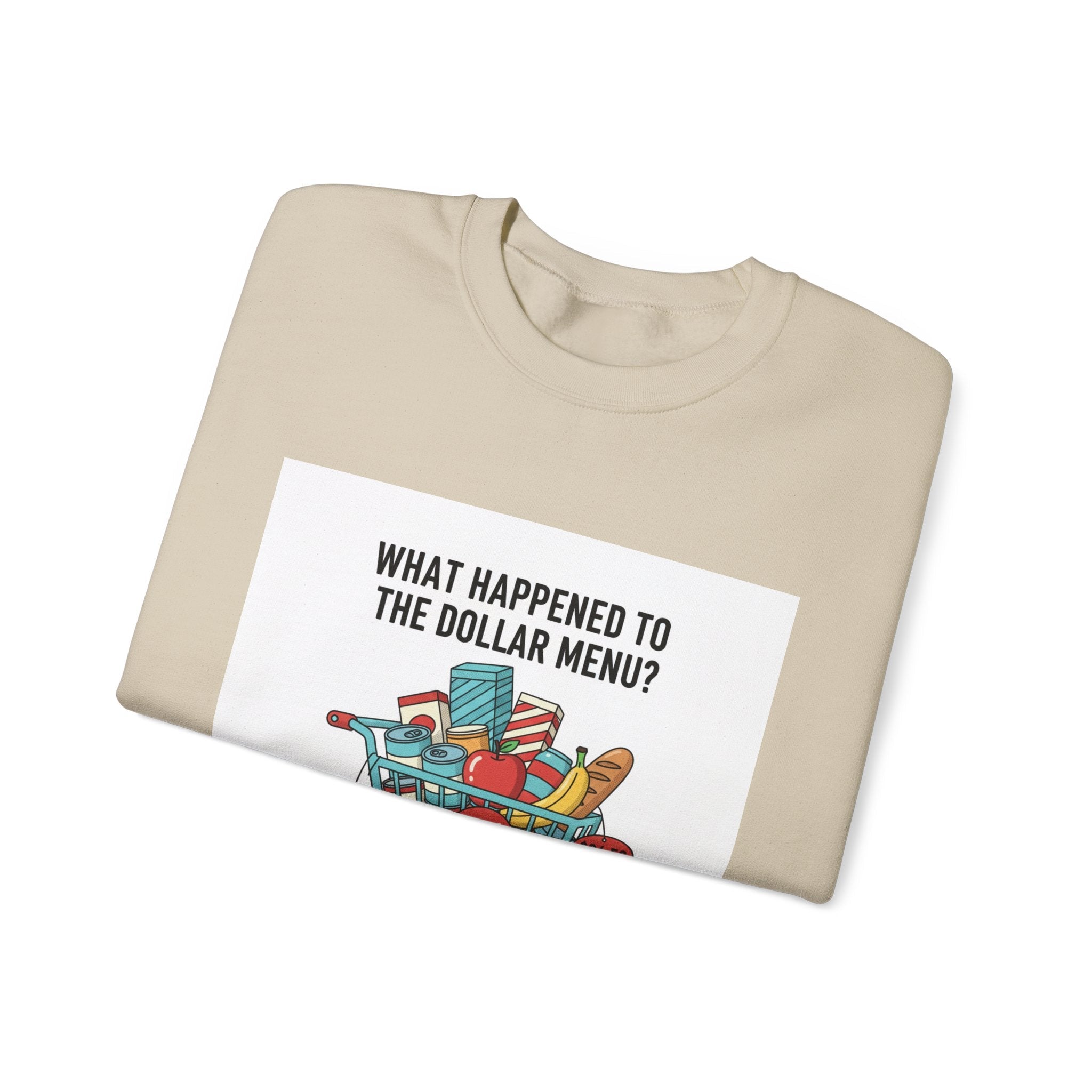 What Happened to the Dollar Menu? Sweatshirt | Grocery Prices Meme, Budget Humor