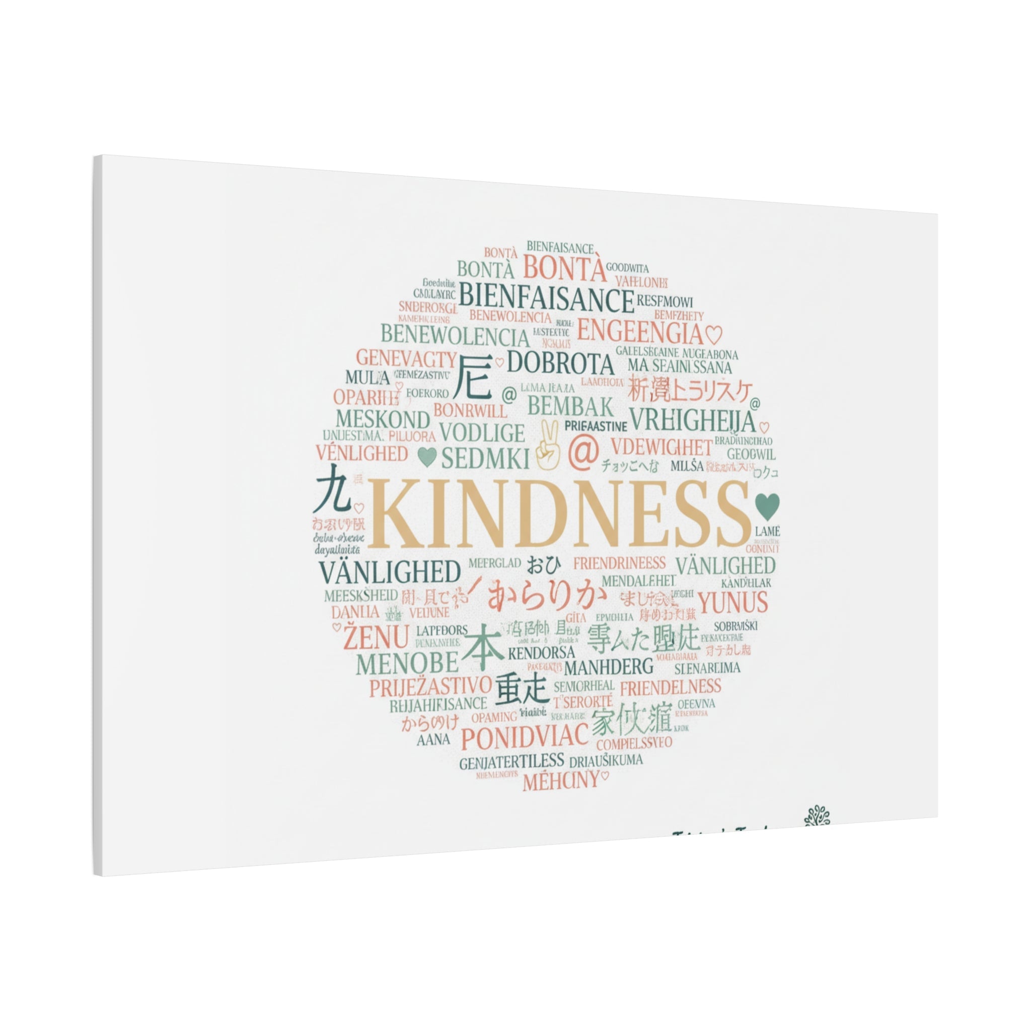 Kindness Word Cloud Canvas | Fresh Start Minimalist Wall Art