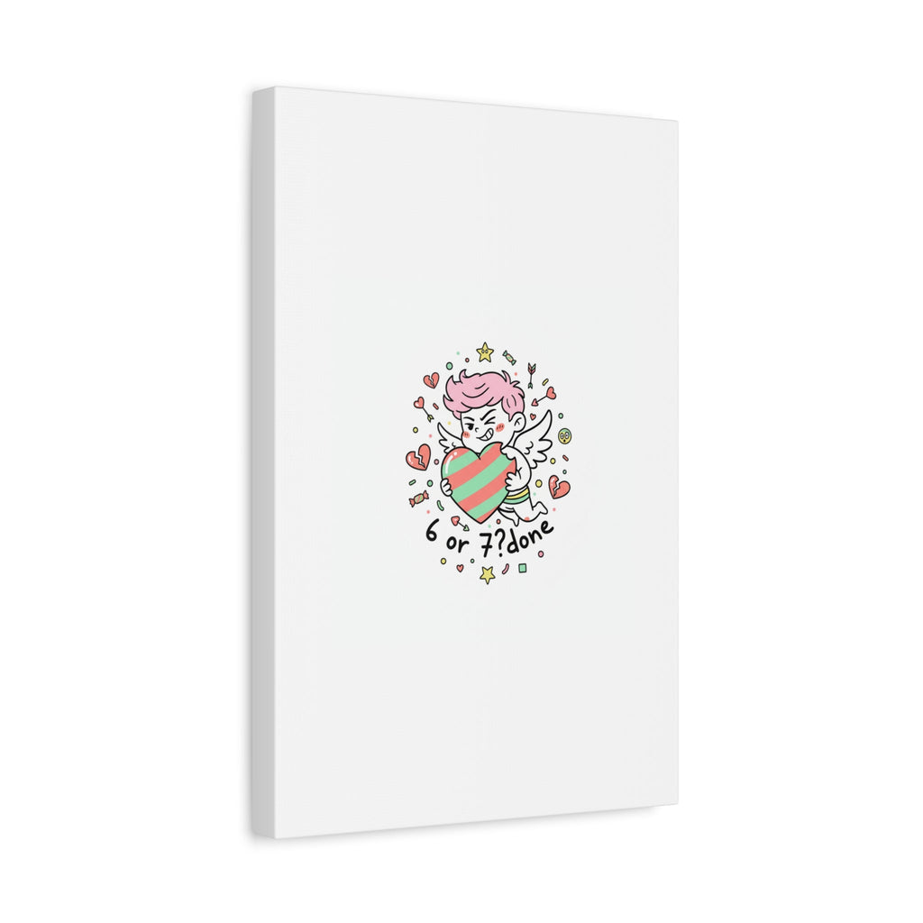 Weird Cupid heart illustration Canvas | Weird Valentine, quirky chaotic love