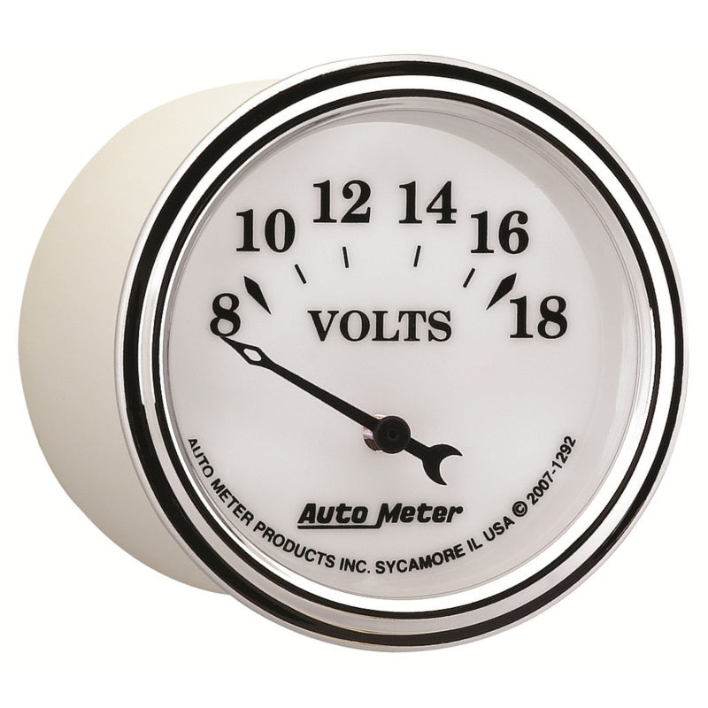 AutoMeter Gauge Voltmeter 2-1/16in. 18V Elec Old Tyme White II 1292