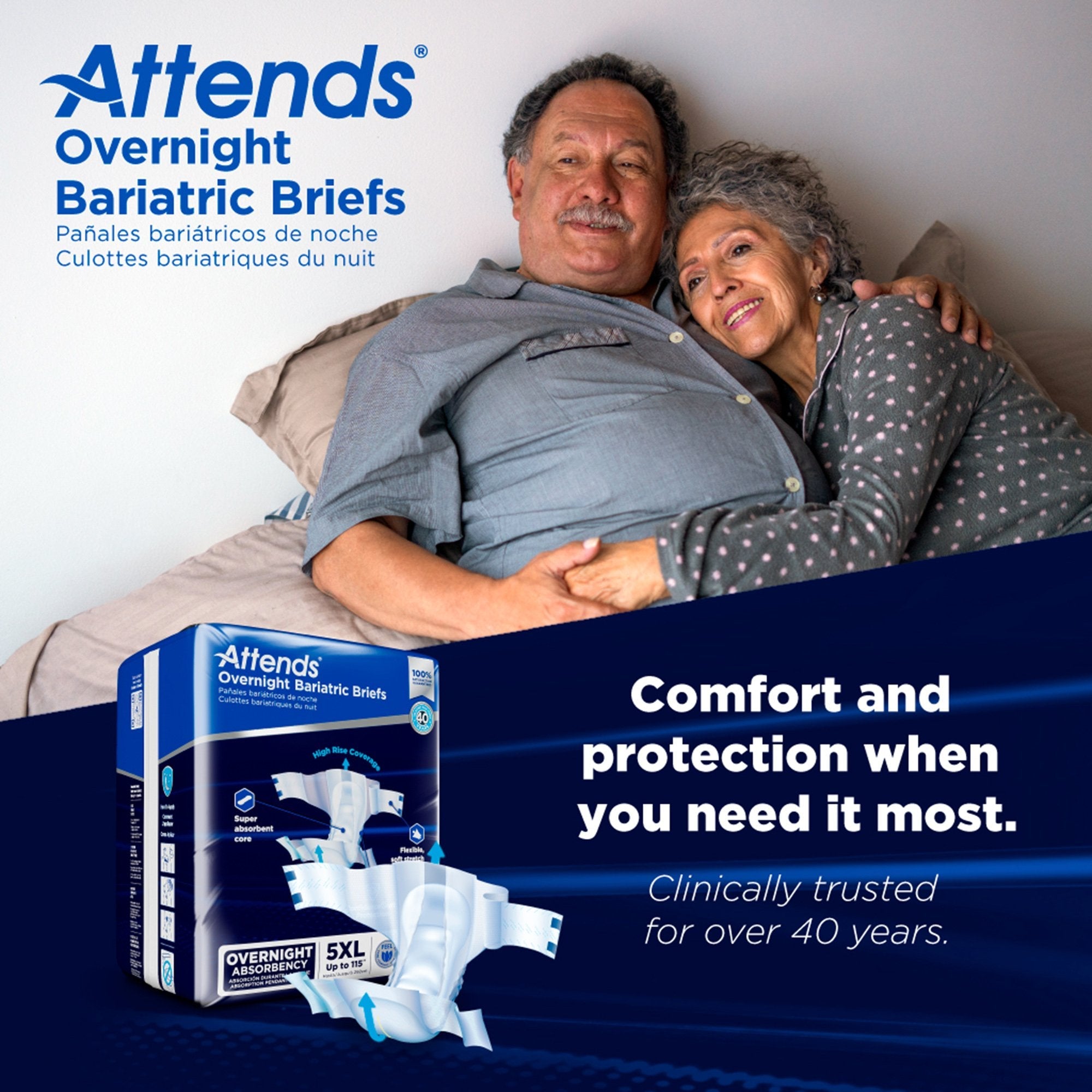 Attends® Overnight Bariatric Briefs, 5X-Large DD70