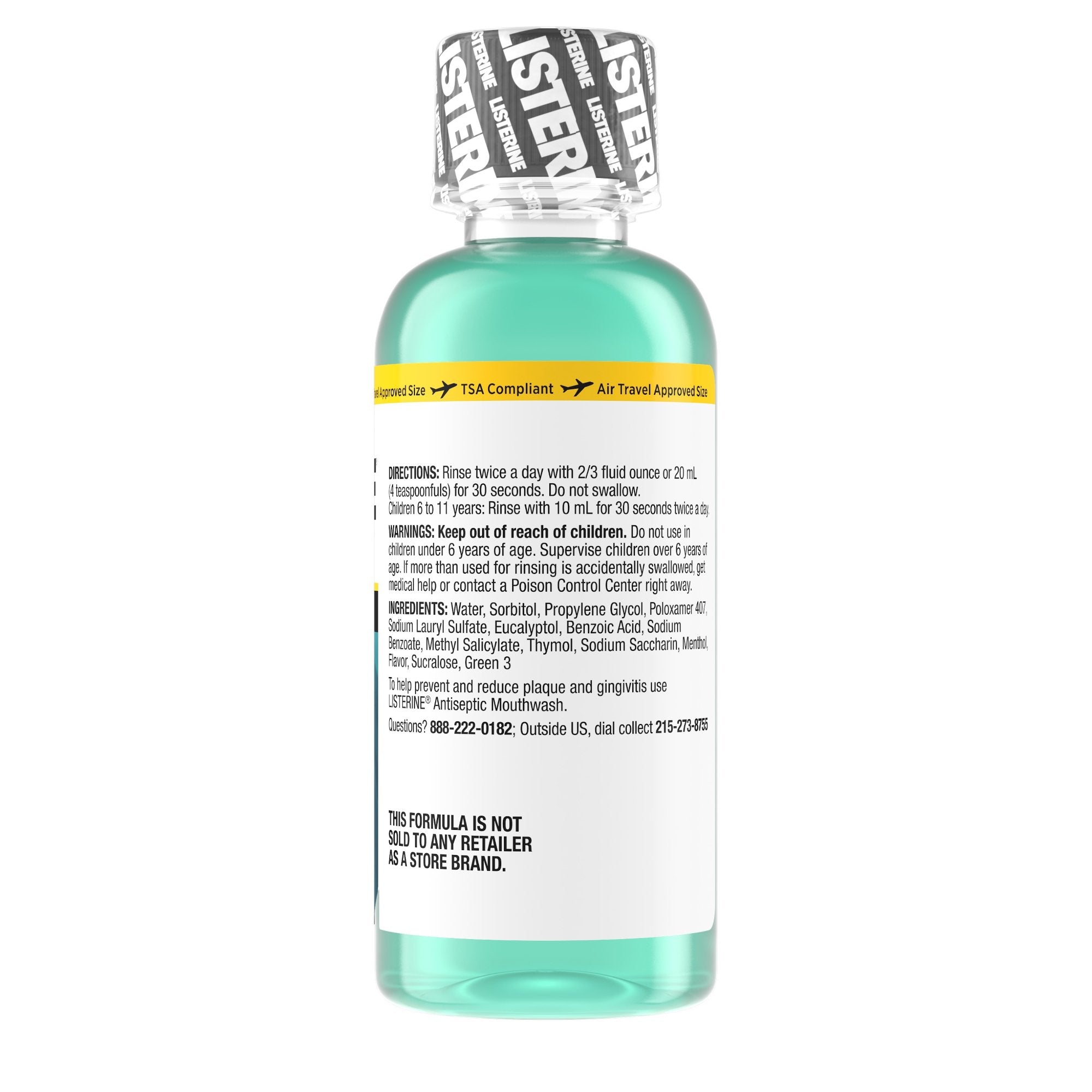 Listerine® Zero® Clean Mint Mouthwash, 3.2 oz. Bottle 524283000