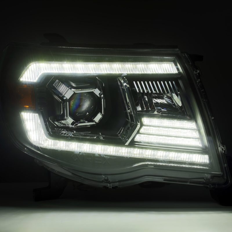AlphaRex 05-11 Toyota Tacoma PRO-Series Projector Headlights Plank Style Design Alpha Black w/DRL 880736 *Discontinued
