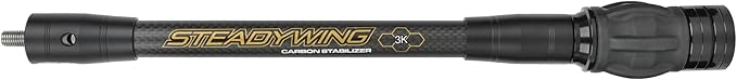 AMEYXGS Archery Bow Stabilizer for Compound Bow, 3K Carbon Fiber 6", 8", 10", 12" 15" Rods, Damping System, Weights Kit, Single Side V-Bar Mount,Quick Disconnect