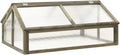 Firwood Garden Portable Wooden Greenhouse - Raised Flower Planter with 2 Roofs, Mini Greenhouse Cabinet for Outdoor Indoor Use, 44.8"x31.4"x19.6"/Gray