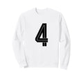 4 White Number 4 Sports Fan Sweatshirt - Casual Everyday Wear Men Women