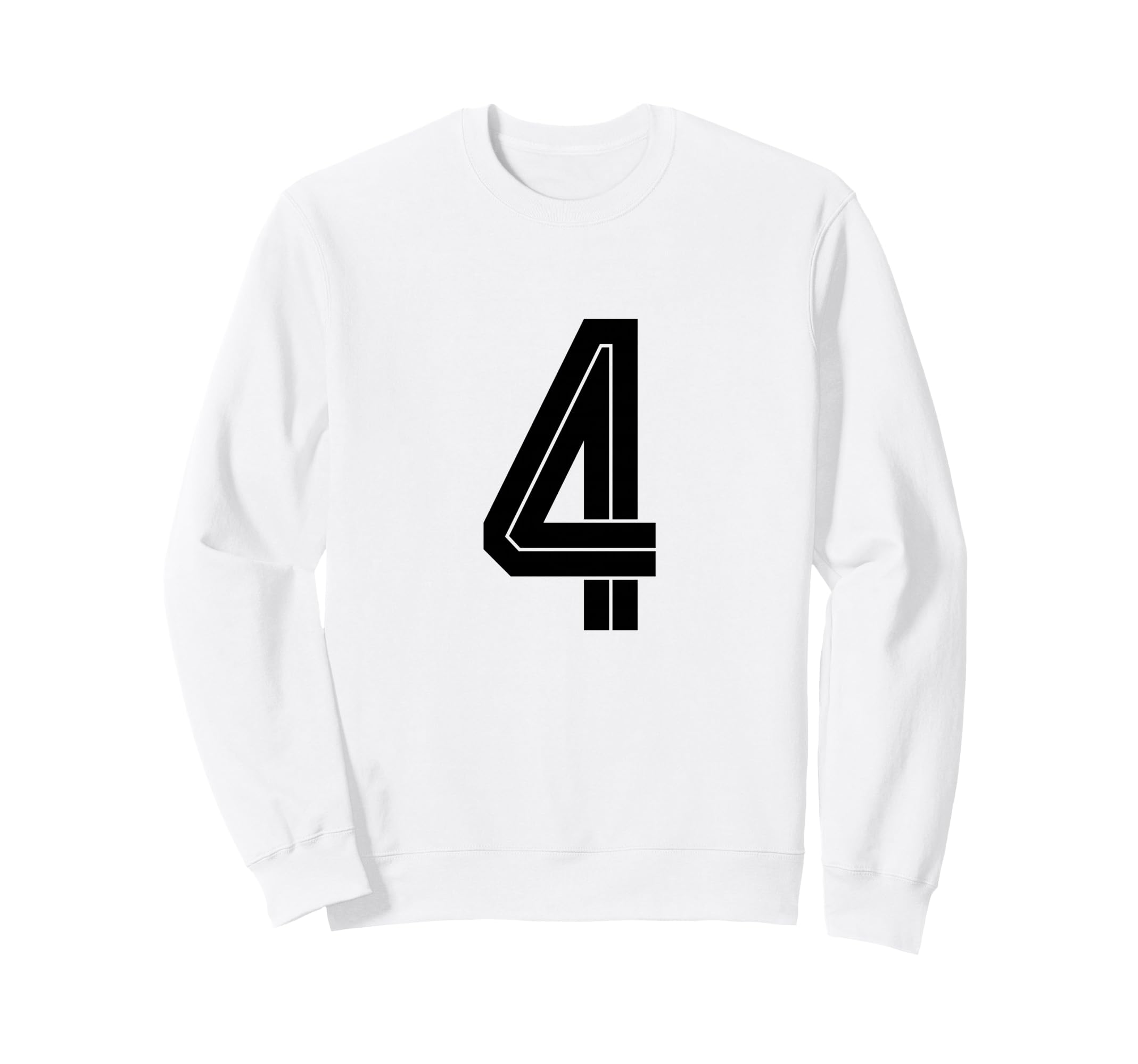 4 White Number 4 Sports Fan Sweatshirt - Casual Everyday Wear Men Women