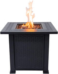 Lausanne Propane Fire Pit Table 28” Outdoor Firepit 50,000 BTU Firepits for Outside with Lava Rocks and Removable Lid Metal Fire Pit Outdoor Fireplace Propane Fire Pits for Outside CSA Certified