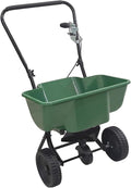 80LB Walk-Behind Broadcast Spreader for Seed,Fertilizer,Salt,Ice Melt, Fertilizer Spreader with Adjustable Drop Rate, Seed Spreaders for Lawns