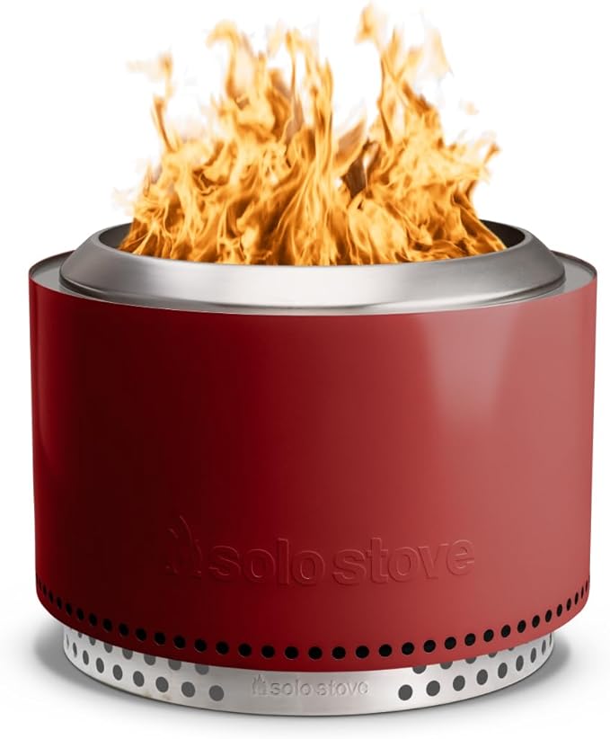 Solo Stove Yukon 27 Inch Smokeless Fire Pit with Removable Ash Pan - Wood Burning Portable Stainless Steel Outdoor Fireplace, Stainless Steel, Ideal for 6 or More People, 38 lbs,Mulberry